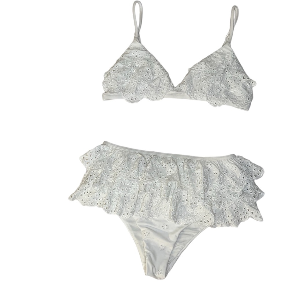 Intermix White Eyelet High-Waisted Bikini size Small